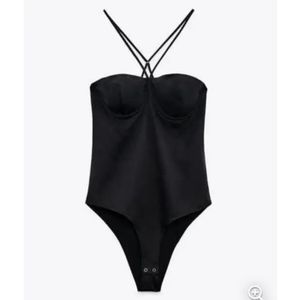 Zara Satin Corset Style Bodysuit